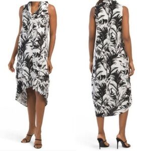 NWT Cynthia Rowley High Low Tent Midi Dress Linen Blend Extra Large Lagenlook